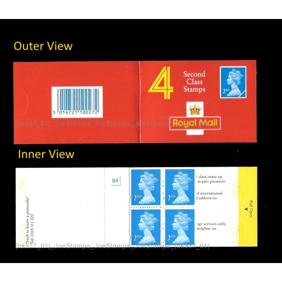 GB Royal Mail Second Class Stamps 4pcs per booklet MNH SECOND-CLASS-4V MNH Fine