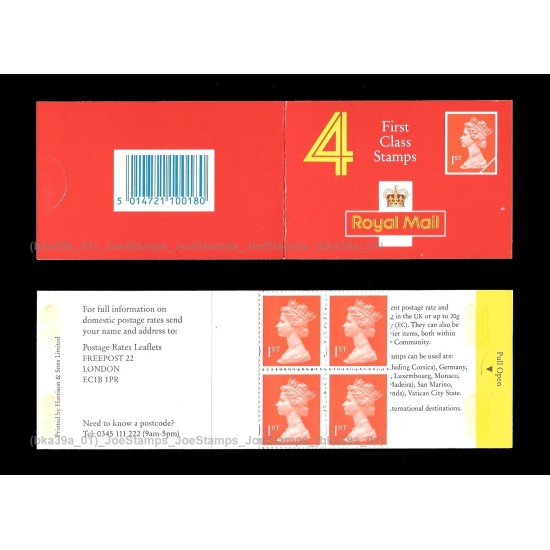 GB Royal Mail First Class Stamps 4pcs per booklet MNH FIRST-CLASS-4V MNH Fine