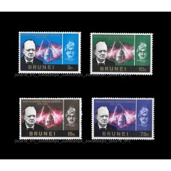 Brunei 1966 Sir Winston Churchill Commemoration Set of 4pcs stamps MNH Fine