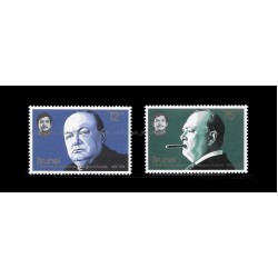 Brunei 1974 Centenary of the Birth of Sir Winston Churchill Set of 2pcs stamps MNH Fine
