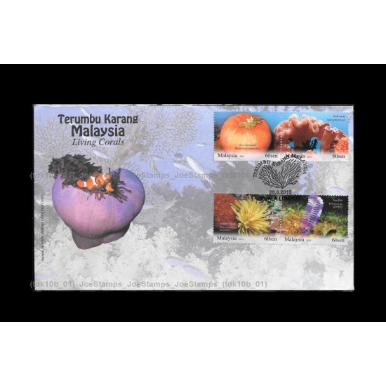 2013 Living Corals In Malaysia FDC with stamps Fine