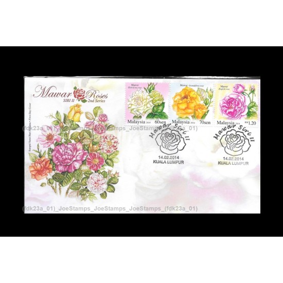 2014 Malaysia Rose S2 FDC with stamps Fine