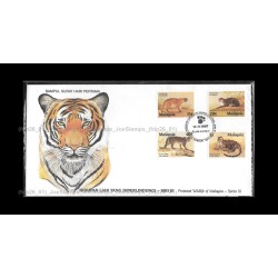 1987 Malaysia Protected Wildlife (S3) FDC with stamps Good (lightly toned & spots)