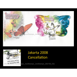 - 28 Jakarta 2008 Stamp Exhibition Ovp on Butterflies of Malaysia MS FDC MS Fine