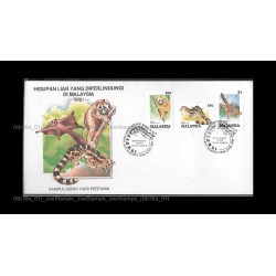1985 Protected Animals of Malaysia (S1) FDC with stamps Good (lightly toned & spots)