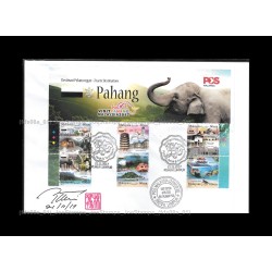 2017 Malaysia Tourist Destinations Pahang, Perak & Terengganu Private FDC with stamps designer signed Fine (D1 Pahang Header)