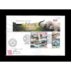 2017 Malaysia Tourist Destinations Pahang, Perak & Terengganu Private FDC with stamps designer signed Fine (D3 Pahang Header)