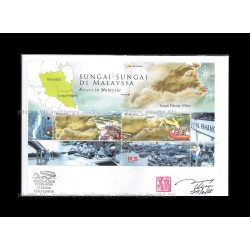 2018 Rivers in Malaysia Private FDC with MS Designer Signed Fine (Pahang Header+Stamps)
