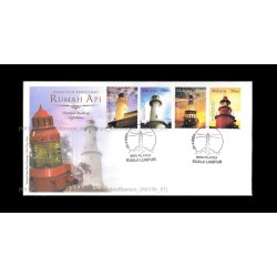 2004 Malaysia Historical Buildings - Lighthouse FDC with stamps Good (lightly toned & spots)