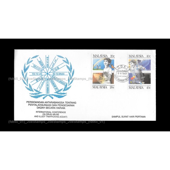 1987 Malaysia The International Conference of Drug Abuse and Illicit Trafficking FDC with stamps Good (lightly toned & spots)
