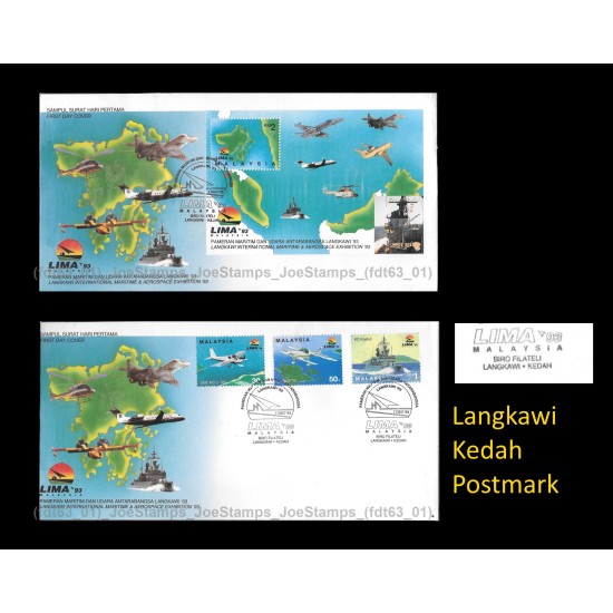 1993 Malaysia Langkawi International Maritime & Aerospace Exhibition 93 FDC MS and Stamps Set Good (lightly toned & spots)