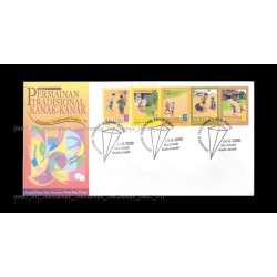 2000 Malaysia Children's Traditional Games S1 FDC with stamps Good (lightly toned & spots)