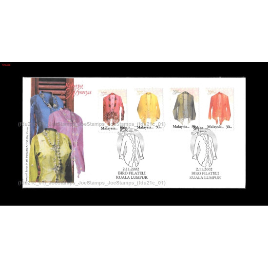 Malaysia Fashion Heritage 2002 FDC with stamps Fine