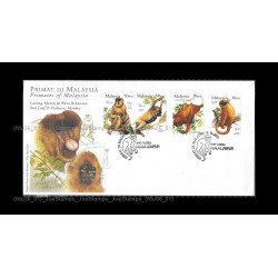 2003 Primates of Malaysia FDC with stamps Average (Toned & tone spots)