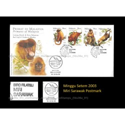 2003 Primates of Malaysia FDC with stamps Average (Toned & tone spots)