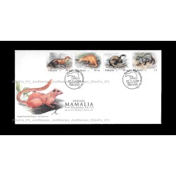 2005 Malaysia Protected Mammals S3 FDC with stamps Good (lightly toned & spots)