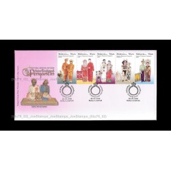 2009 Malaysia Traditional Wedding Costumes FDC with stamps Good (lightly toned & spots)