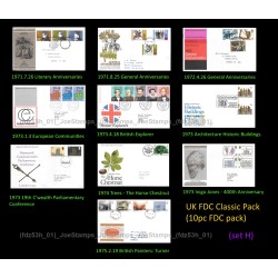 Great Britain classic FDC value pack (Set H) 10pcs FDC in Lot Fine
