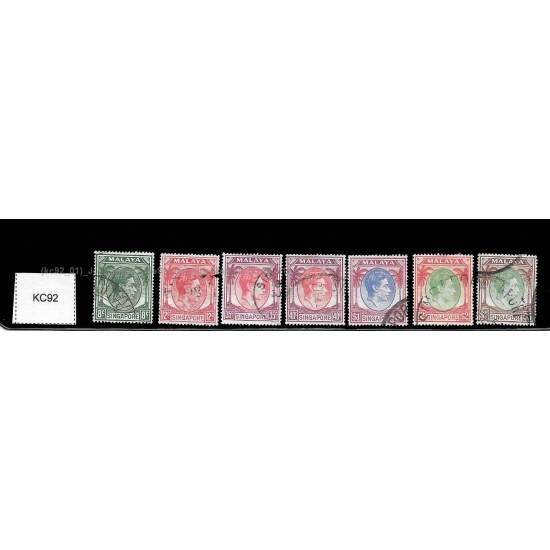 1949-52 King George VI Definitive Series - P17.5 x 18 (High Value $1, $2, $5 included) Partial set of stamps Used Fine