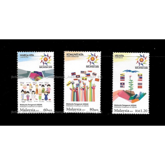 2015 Malaysia Chairman Asean 2015 Set of 3pcs stamps MNH Fine