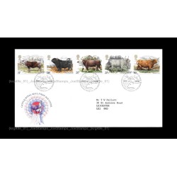 1984 UK Cattle FDC with stamps Fine