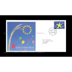 1992 UK Single European Market FDC with stamps Good (lightly toned & spots)