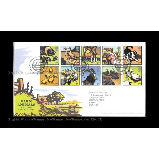 2005 UK Farm Animals FDC with stamps Fine