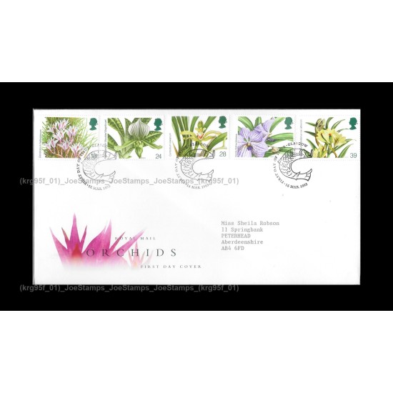 1993 UK Orchids FDC with stamps Fine