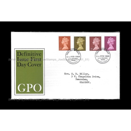 1968 UK New Definitive Values FDC with stamps Fine
