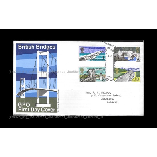 1968 UK British Bridges FDC with stamps Fine