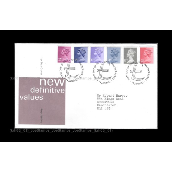 1981 UK New Definitive Values FDC with stamps Fine (1981)