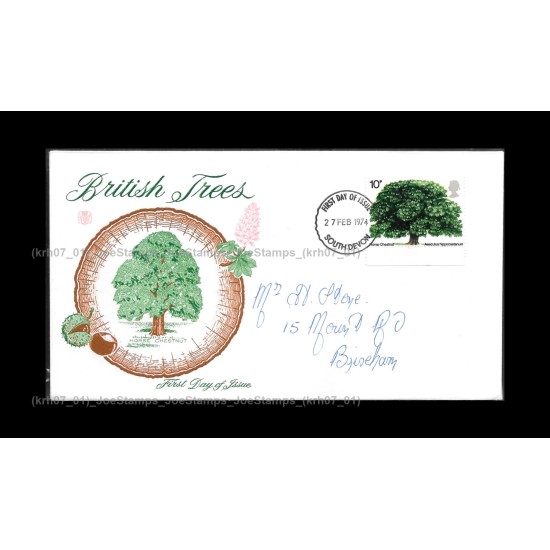 1974 UK British Trees - The Horse Chestnut FDC with stamps Fine