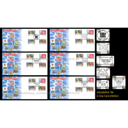 Visit Malaysia Year ASEANPEX ASEAN Philatelic Exhibition Ovp FDC set with stamps 6pcs Good (lightly toned & spots)