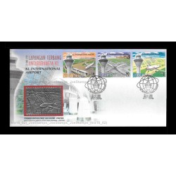 1998 Malaysia Kuala Lumpur International Airport (KLIA) FDC with Stamp in Pewter Good (lightly toned & spots)