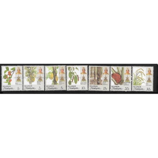 1986 Malaysia Agro-based Products Definitive Selangor Set of 7pcs stamps MNH Fine