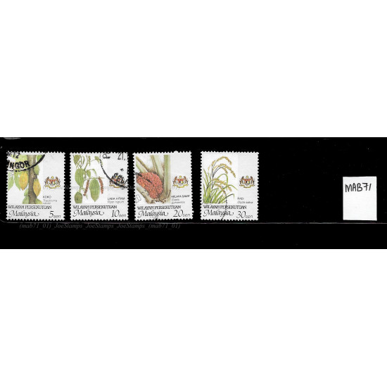 2002 Malaysia Agro-based Products Definitive Sen Series 2003 Wilayah Persekutuan Set of 4pcs stamps Used Fine