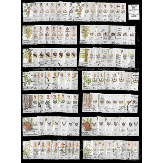 1986 Malaysia Agro-based Products Definitive Set of 98pcs Used Good
