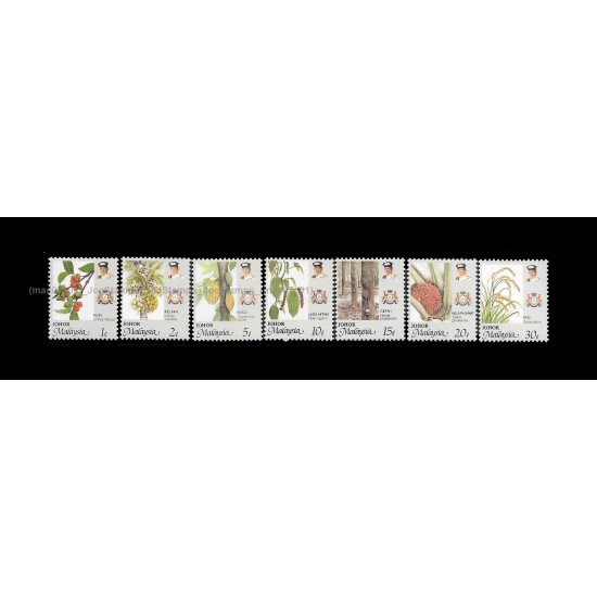 1986 Malaysia Agro-based Products Definitive Johore Set of 7pcs stamps MNH Fine