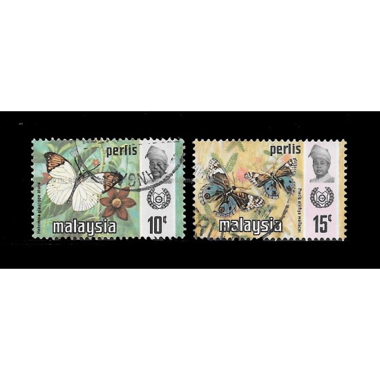 Malaysia Butterflies Def 1977/8 Harrison Photo Perlis Set of 2v exclude 20c Used Fine