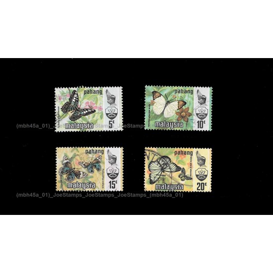 Malaysia Butterflies Def 1977/8 Harrison Photo Pahang Sultan Haji Ahmad Shah Portrait Set of 4pcs exclude 2c Used Fine