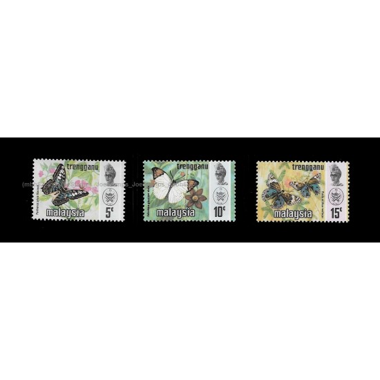 Malaysia Butterflies 1977 Harrison Photogravure Trengganu MNH set of 3v