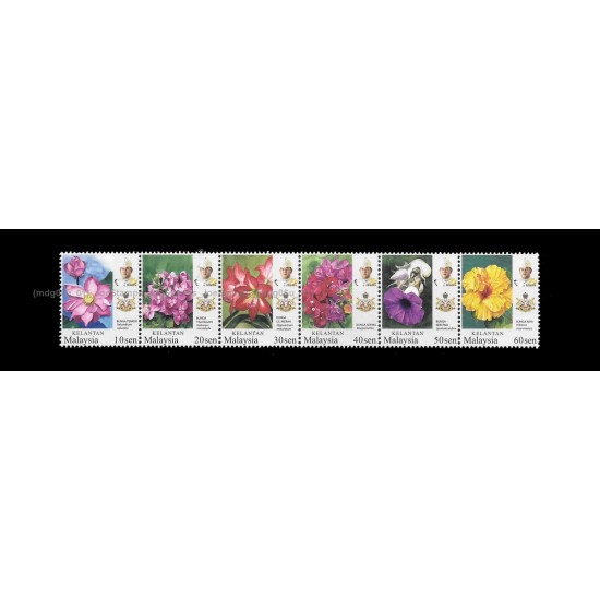 2018 Malaysia Garden Flowers Definitive 2018 (Kelantan) Set of 6v in se-tenant stamps MNH Fine