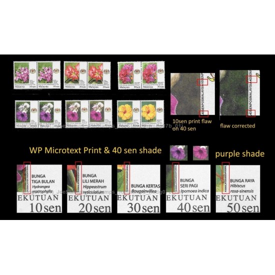 2018 Malaysia Garden Flowers Definitive 2007 Federal Territory with Micro Text Printing Set of 6pcs stamps MNH Fine