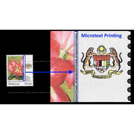 2018 Malaysia Garden Flowers Definitive 2007 Federal Territory with Micro Text Printing Set of 6pcs stamps MNH Fine