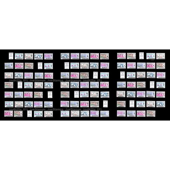 Malaysia Orchids Definitive 1965 Set of 91pcs complete stamps MLH Fine