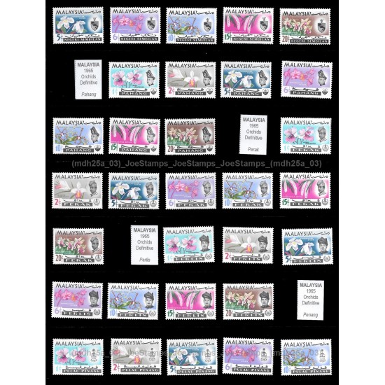Malaysia Orchids Definitive 1965 Set of 91pcs complete stamps MLH Fine