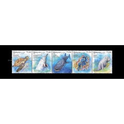 2020 Malaysia Iconic Marine Life Definitive Set of 5v in se-tenant stamps MNH Fine