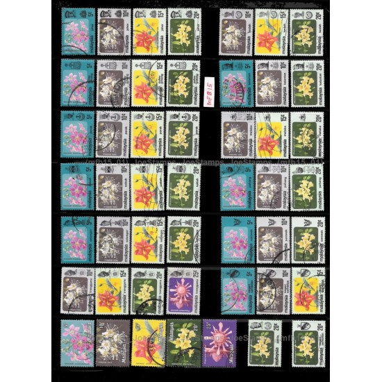 1983-85 Malaysia Flowers Definitive New Print Complete Set of 49pcs Used Fine