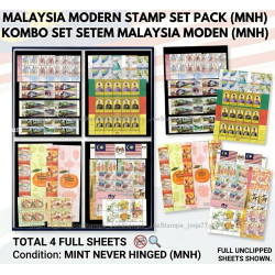 (LOT B) Malaysia Modern Stamps in Nice Large Lot of 4 stock cards MNH Fine