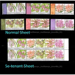 2017 Malaysia Orchids Definitive Set of 24v stamps MNH Fine